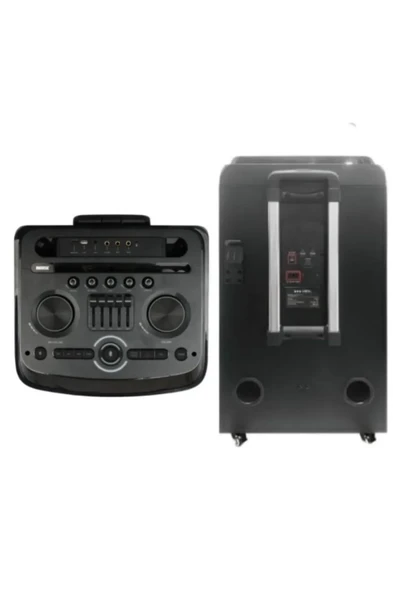 EXENAR 12"+1 Tweeter/Equalizer Profosyonel Bluetooth Hoparlör 60000WATTS Speaker Çift Mikrofonlu Derin Bass - Resim 6