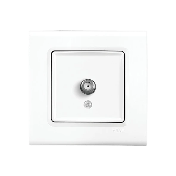 Viko Linnera Uydu Prizi F Konnektörlü Beyaz Çerçeve Dahil ürün görseli 1