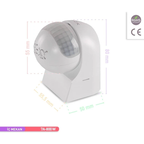 Ack IR Hareket Sensörü 180° - Resim 3