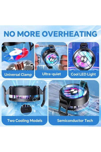 EXENAR Oyuncu Telefon Hava Soğutma Fanı Radyatör Sessiz Fan Telefon Soğutucu Tak Çalıştır - Resim 7