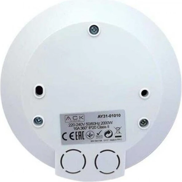 Ack AY31-01010 220V 360 Derece Tavan Tipi Lüks Hareket Sensörü - Resim 2