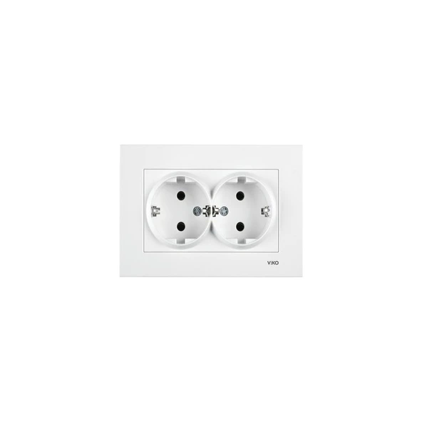 Viko Karre Ikili Topraklı Priz Beyaz 90967056 ürün görseli 1