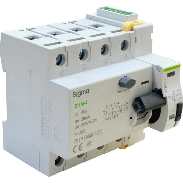 Sigma Elektrik SCRC03 Otomatik Yeniden Kurma Ünitesi + 4X40 30MA Kaçak Akım Rölesi ürün görseli