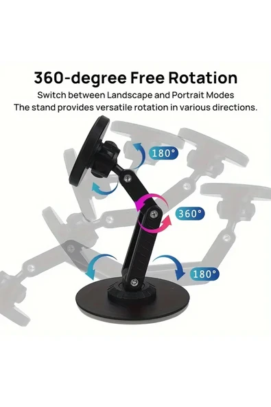 EXENAR Masaüstü Telefon Tutucu Magsafe Mıknatıslı Metal Taban 360 Derece - Resim 7