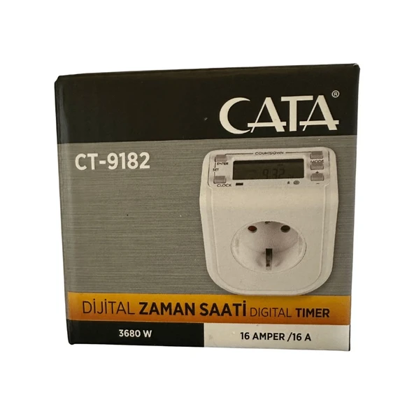 Cata CT-9182 3680W 16 Amper Dijital Zaman Saati (8 Adet) - Resim 2