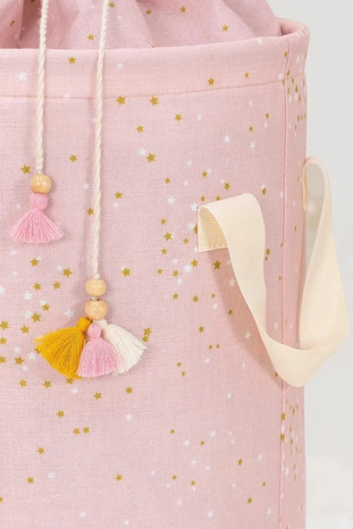 Baby Yuvarlak Torbalı Oyuncak/kirli Çamaşır Sepeti Pembe - 2