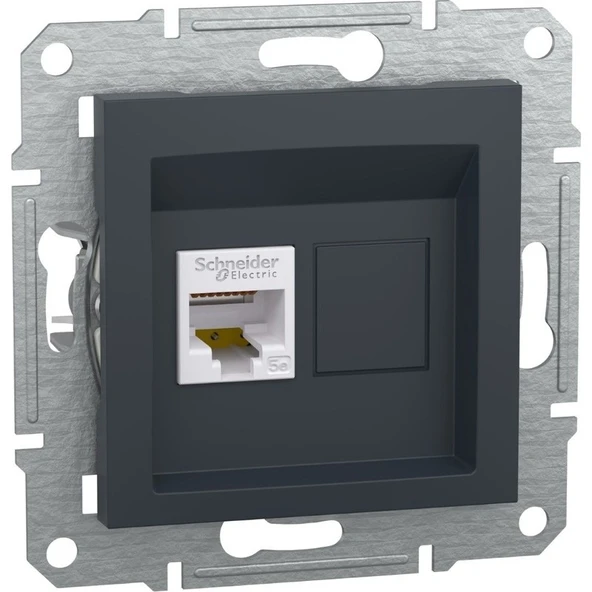 Schneider Asfora Antrasit RJ45 Boş Priz - 1