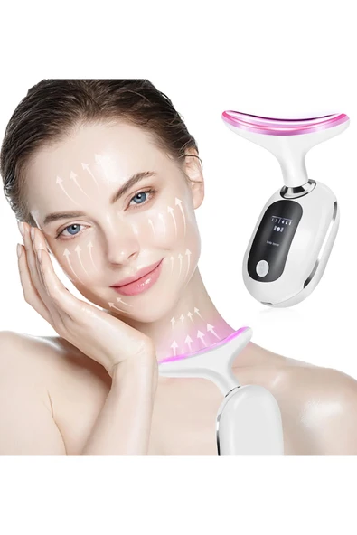 EXENAR Boyun ve Yüz Sıkılaştırıcı Cilt Bakım Cihazı Isıtmalı Masaj   3 Işık Modu  Şarjlı Lifting Cihazı - Resim 2