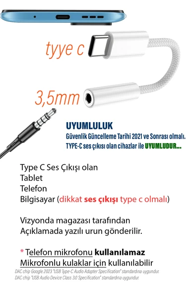 EXENAR Honor Magic Uyumlu Magic7 Pro - Lite Uyumlu Kulaklık AUX TYPE C Dönüştürcü Çevirci - Resim 3