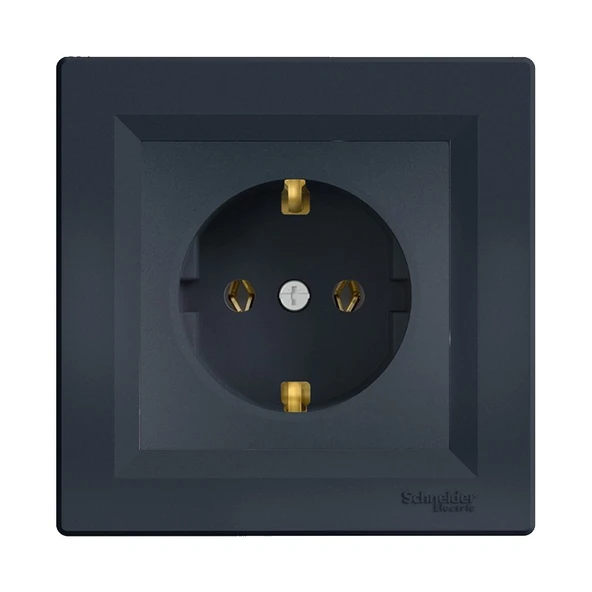 Schneider Electric Schneider Asfora Plus Antrasit Topraklı Priz Çerçeveli - EPH2900171 ürün görseli 1