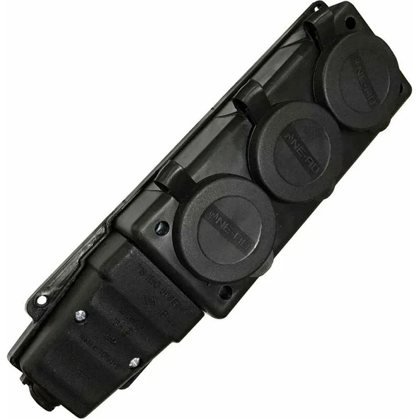 NE-AD Kauçuk 3'lü Topraklı Grup Priz ürün görseli