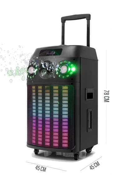 EXENAR Büyük Boy Bluetooth Hoparlör Speaker 12" Woofer 1 Tweeter 100W 2 Mikrofon Hoparlör Baloncuklu - Resim 2