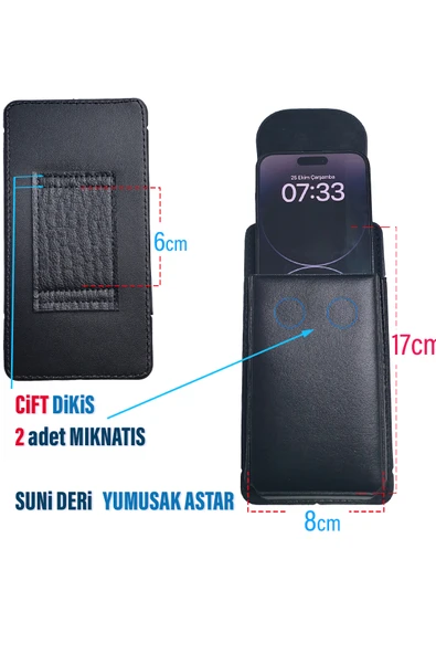 EXENAR iPhone 16 PRO MAX Kemer Kılıfı - 16 Plus Bel Kemer Kılıf Kapaklı Çanta - Resim 2