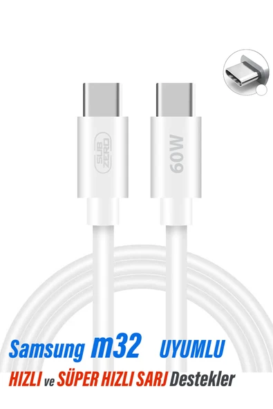 EXENAR M32 UYUMLU Şarj Kablosu Hızlı Type-C 60W Kablo 1M ürün görseli