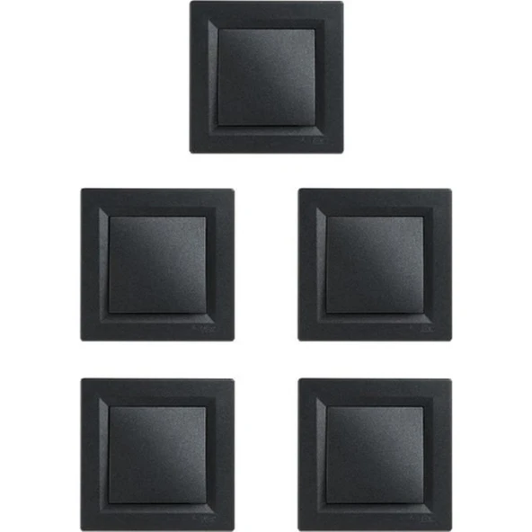 Schneider Asfora Antrasit Anahtar 5'li Paket (Çerçeveli) ürün görseli 1