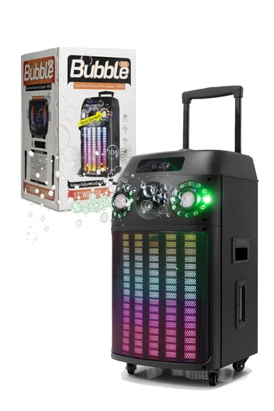 EXENAR Büyük Boy Bluetooth Hoparlör Speaker 12" Woofer 1 Tweeter 100W 2 Mikrofon Hoparlör Baloncuklu - Resim 4