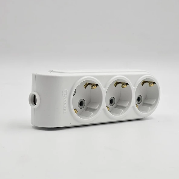 Makel Yeni Grup Priz Üçlü Topraklı Klemensli Beyaz ürün görseli 1