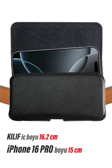 EXENAR iPhone 16 PRO Kemer Kılıfı - Bel Kemer Kılıf Kapaklı Çanta ürün görseli