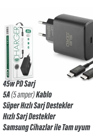 EXENAR Samsung Galaxy S24 Uyumlu Şarj Cihazı S24 Ultra S24+ Plus S24 FE Şarj Aleti ve Kablosu 45W Adaptör - Resim 4