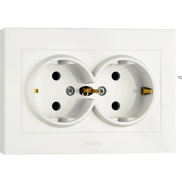 Ovivo Beyaz Sıva Altı Ikili Topraklı Priz Ovivo Grano ürün görseli