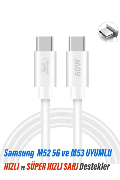 EXENAR M52 5G ve M53 5G UYUMLU Şarj Kablosu Süper Hızlı Type-C Kablo 60W ürün görseli