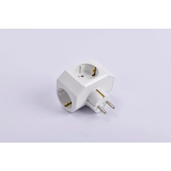 Viko Yonca Plus Beyaz Üçlü Topraklı Priz - Resim 5