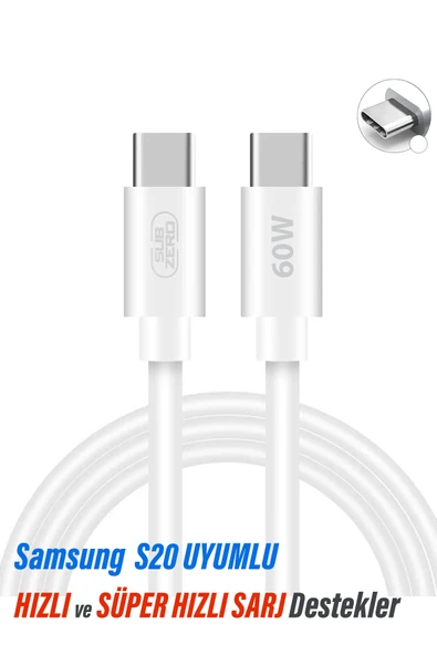 EXENAR Samsung S20 UYUMLU Şarj Kablosu Hızlı Şarj Type C Kablo 1M 60W ürün görseli
