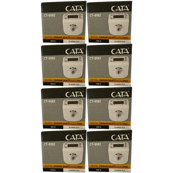Cata CT-9182 3680W 16 Amper Dijital Zaman Saati (8 Adet) ürün görseli