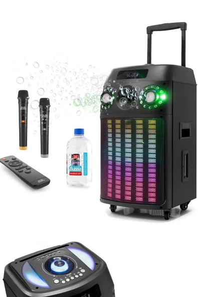 EXENAR Büyük Boy Bluetooth Hoparlör Speaker 12" Woofer 1 Tweeter 100W 2 Mikrofon Hoparlör Baloncuklu - Resim 3