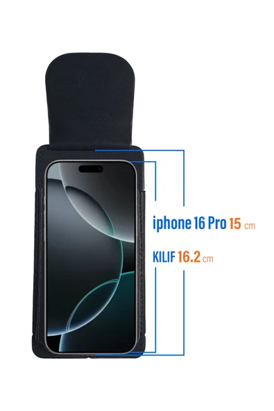 EXENAR iPhone 16 PRO Kemer Kılıfı - Bel Kemer Kılıf Kapaklı Çanta - Resim 3