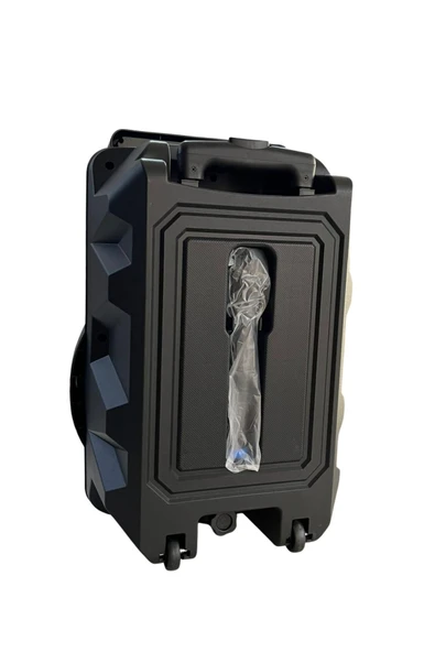 EXENAR Bluetooth Hoparlör Speaker Karaoke Mikrofonlu Süper Bas Hoparlör 2x30W Büyük Boy Tekerlekli 5400mAh - Resim 4