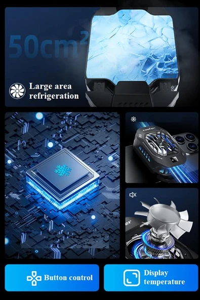 EXENAR Gaming Telefon Hava Soğutma Fanı Radyatör Fan RGB Led Telefon Soğutucu Tak Çalıştır E Sporcu Fan - Resim 7