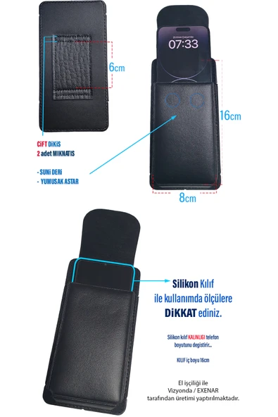 EXENAR iPhone 16 Kemer Kılıf - Bele Takılan Kemer Kılıfı Kapaklı - Resim 4