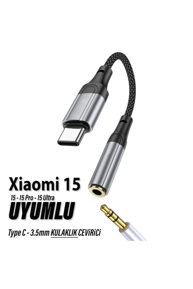 EXENAR Xiaomi15Ultra İçin Uyumlu Kulaklık AUX TYPE C Dönüştürcü Çevirci - 1