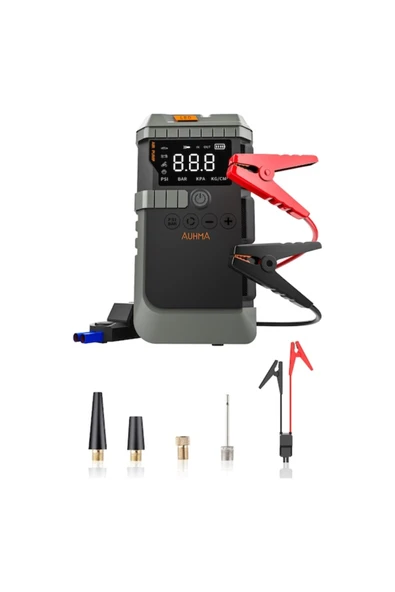 EXENAR 12.000mAh Araç Akü Şarj Takviyeli Işıklı Hava Kompresörü Akü Takviye Cihazı 4'ü 1 Arada Powerbank, ürün görseli