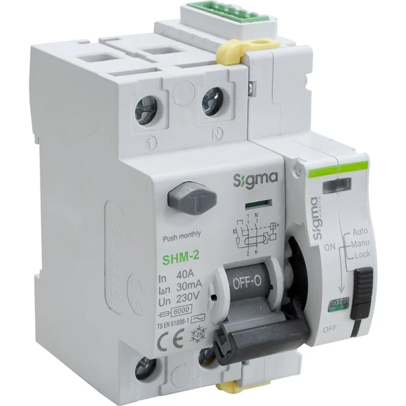 Sigma Elektrik SCRC03 Otomatik Yeniden Kurma Ünitesi + 2X40 30MA Kaçak Akım Rölesi ürün görseli