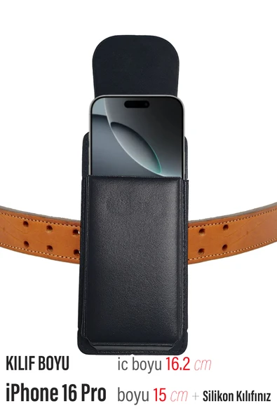 EXENAR iPhone 16 PRO Kemer Kılıfı - Bel Kemer Kılıf Kapaklı Çanta ürün görseli