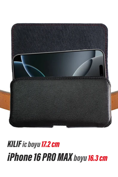 EXENAR iPhone 16 PRO MAX Kemer Kılıfı - 16 Plus Bel Kemer Kılıf Kapaklı Çanta ürün görseli