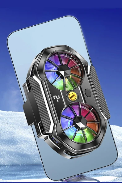 EXENAR Çift Fanlı Gaming Telefon Hava Soğutma Fanı Derece Göstergeli Radyatör Sessiz Fan Telefon Soğutucu ürün görseli