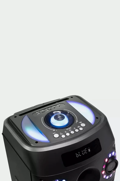 EXENAR Büyük Boy Bluetooth Hoparlör Speaker 12"x2 100W WOOFER 2 Mikrofon Hoparlör 9000mAh Baloncuklu Ledli - Resim 3