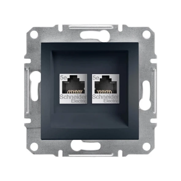 Schneider EPH4400171 Asfora Ikili Rj Konnektörsüz Antrasit ürün görseli