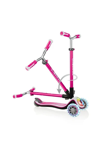Globber Elite Prime Full Işıklı Scooter - Pembe - Resim 4