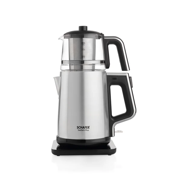 Schafer Teaform Plus Paslanmaz Çay Makinesi-Inox/Cam Demlik
