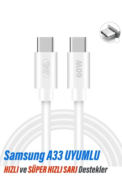 EXENAR Samsung A33 5G UYUMLU Şarj Kablosu 25W Uyumlu Hızlı Type C Kablo 60W ürün görseli
