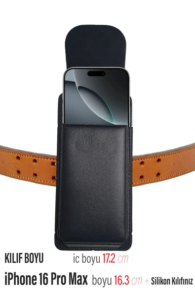 EXENAR iPhone 16 PRO MAX Kemer Kılıfı - 16 Plus Bel Kemer Kılıf Kapaklı Çanta ürün görseli