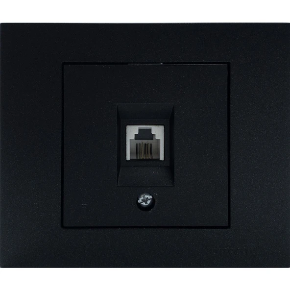 Ovivo Grano Siyah Nümeris Telefon Prizi Cat3 Çerçeveli ürün görseli 1