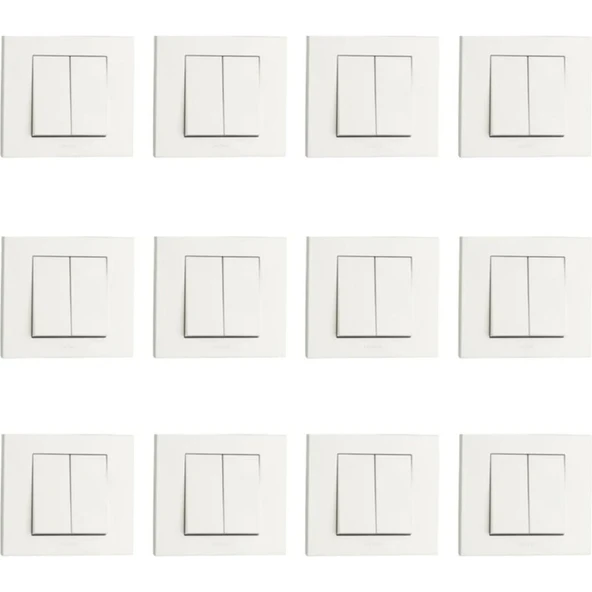 Ovivo Grano Beyaz Komütatör 12'li Paket (Çerçeve Dahil) ürün görseli 1