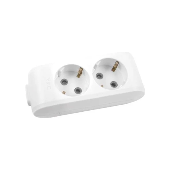 Viko Multi-Let Ikili Priz Topraklı Çocuk Korumalı Kablosuz Grup Priz Klemensli Beyaz ürün görseli 1