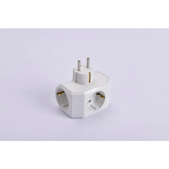 Viko Yonca Plus Beyaz Üçlü Topraklı Priz - Resim 7