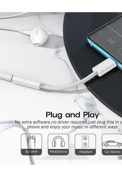 EXENAR Xiaomi15Ultra İçin Uyumlu Kulaklık AUX TYPE C Dönüştürcü Çevirci - Resim 5